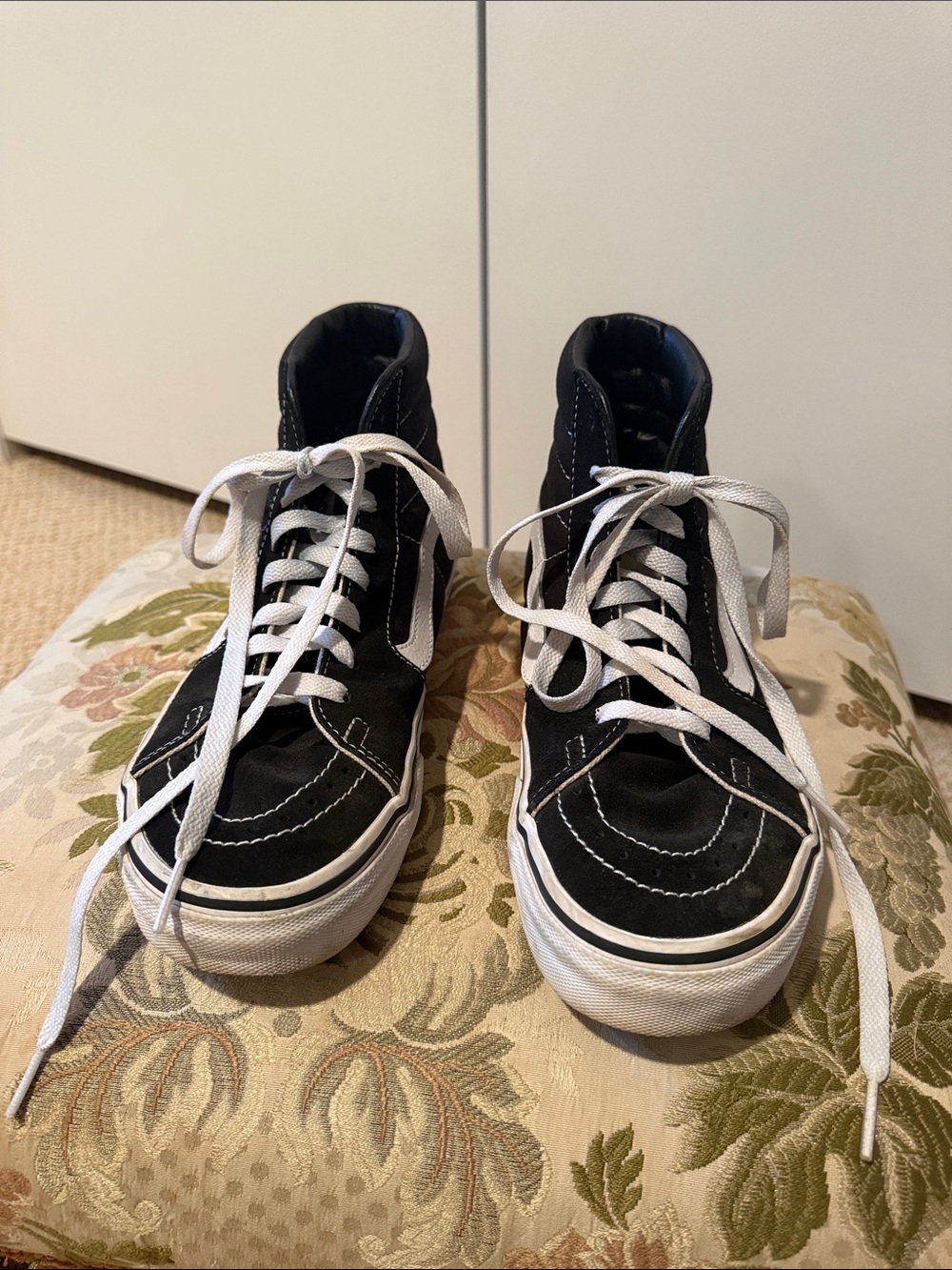 Vans Black & White High-Top Skate Sneakers SK8-HI